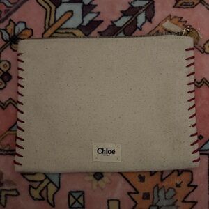 Chloe Cream and Red Travel Bag